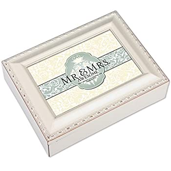 【中古】【輸入品・未使用】Mr。& Mrs AwesomeアイボリーFinish with Brushedゴールドカラートリムジュエリー音楽ボックス???Plays Ave Maria
