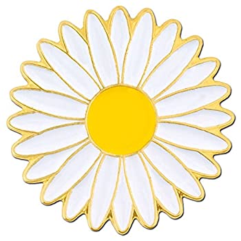 【中古】【輸入品・未使用】Pinmart 's Cheerfulホワイトとイエローデイジー花エナメルラペルピン 25|スカイマーケットプラス