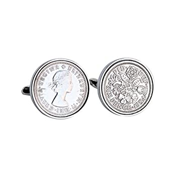 【中古】【輸入品・未使用】1954英語六ペンスCufflinks???64th誕生日