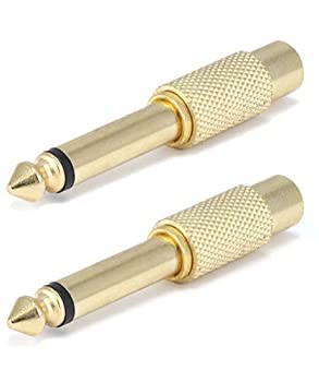 【中古】【輸入品・未使用】Fyl 2?x RCAメスto 6.3?MM 1?/ 4?"モノラルオスオーディオアダプタゴールドメッキジャックF / M｜スカイマーケットプラス