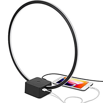【中古】【輸入品・未使用】Brightech サークルLED USBテーブル＆デスク・ランプ 調光機能内蔵 明るい球形が現代空間をSFのような雰囲気に iPhone充電用 USBポート 12ワット