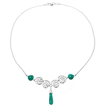 【中古】【輸入品・未使用】NOVICA オニキス .925スターリングシルバー ペンダントネックレス 17.75インチ フォレストスタイル｜スカイマーケットプラス