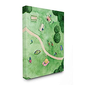 【中古】【輸入品・未使用】Stupell Industries 空中公園の楽しい水彩絵画 Grace Pop Wall Artによるデザイン 24 x 30 キャンバス|スカイマーケットプラス
