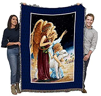 【中古】【輸入品・未使用】Pure Country Weavers Angels at Night Lynn Bywaters - ブランケットスロー コットン織 - アメリカ製 (72x54)|スカイマーケットプラス