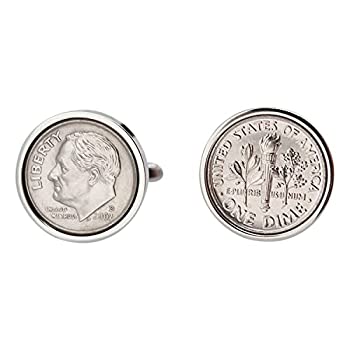 【中古】【輸入品・未使用】WorldcoinCufflinks カフスボタン ロジウムメッキ 19周年 結婚記念 メンズ 2002年 コイン カフスボタン