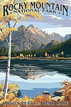 【中古】【輸入品・未使用】Longs Peak and Bear Lake Fall - Rocky Mountain National Park (24x36 Giclee Gallery Print, Wall Decor Travel Poster) by Lantern Press