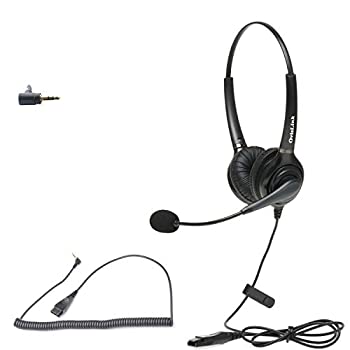 【中古】【輸入品・未使用】OvisLink プロフェッショナル 両耳コード付きヘッドセット AT&T電話対応 2.5mmヘッドセット コールセンター用マイク付き ノイズキャンセリングマ