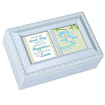 【中古】【輸入品・未使用】Sweet Boy Happiness Monkey Smallパステルブルージュエリー音楽ボックスPlays Jesus Loves Me