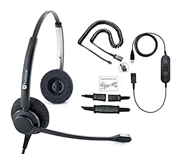 【中古】【輸入品・未使用】TruVoice HD-150 プロフェッショナルコード付きダブルイヤーヘッドセット ノイズキャンセリングマイク付き Avaya 1600または9600の電話とPC/ソフ|スカイマーケットプラス