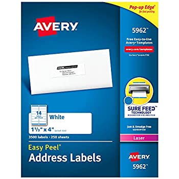 【中古】【インポート品・未当て嵌める】Easy Peel Laser Address Labels, 1-1/3 x 4, White, 3500/Box (並行輸入品) [並行輸入品]