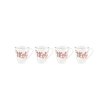 【中古】【輸入品・未使用】Eat Drink Be Merry Mugs (Set of 4)