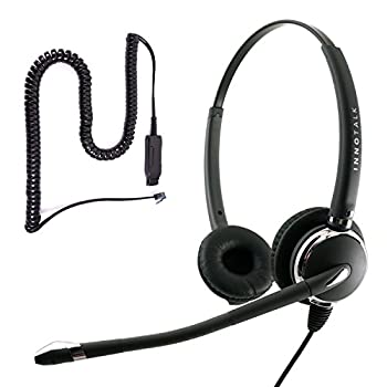 【中古】【輸入品・未使用】電話用ヘッドセット Avaya IP 1608、1616、9601、9608、9610、9611、9611Gと互換性あり - プロバイノーラルノイズキャンセルマイク コールセンタ