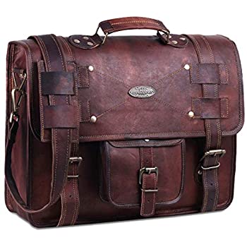 【中古】【輸入品・未使用】ハンドメイド ワールド レザー メッセンジャー バッグ メンズ レディース ブリーフケース ノートパソコン コンピューター サッチェル アンティー|スカイマーケットプラス