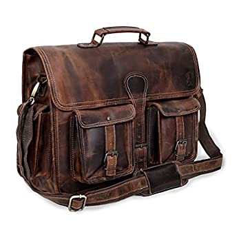 【中古】【インポート品・未当てはめる】18in ヴィンテージ お手手御手伝いさん なめし革 伝達人御徒面子 万覚え帳マイコン ブリーフ入れもの 限りない 電子計算機 サッチェル 授業時間 アン