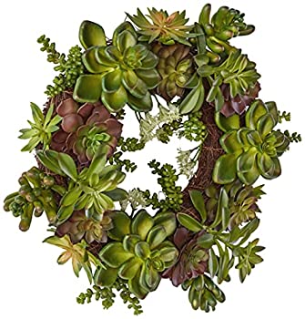 【中古】【輸入品・未使用】Nearly Natural 4798 20 in. Succulent Wreath