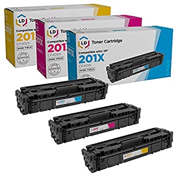 【中古】【インポート品・未当て嵌める】LD 取り替えっこトナーカートリッジ HP 201X 大静電容量 (シアン、マゼンタ、黄色、3個容器に並べる)