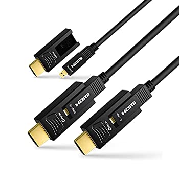 【中古】【輸入品・未使用】DTech 光ファイバーHDMIケーブル 100フィート 4K 60Hz 444 クロマ サブサンプリング 18Gbps 高速ウルトラHD デュアルマイクロHDMIと標準HDMIコネ