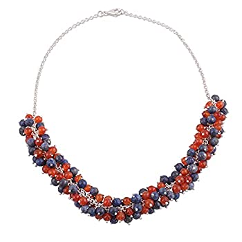 【中古】【輸入品・未使用】Novica multi-gemカーネリアン。925スターリングシルバービーズネックレス、16.5?" 'バブルBlast '｜スカイマーケットプラス