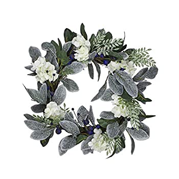 【中古】【輸入品・未使用】Northlight アイスアジサイ ブルーベリー 葉 人工クリスマスリース 26インチ ライトなし