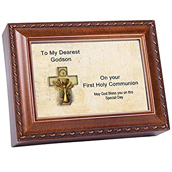 【中古】【輸入品・未使用】Godson On Your Communion木製仕上げジュエリー音楽ボックスPlays You Light Up My Life