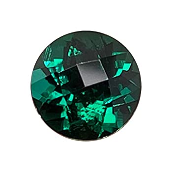 【中古】【インポート品・未当てはめる】Mysticdrop 1.92-2.12カラット 8粍 ラウンドチェッカー人工ロシア帝国エメラルド(1個) ルーズジェムストーン