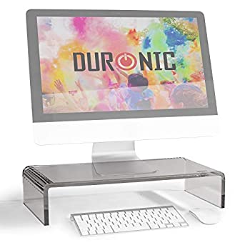 【中古】【輸入品・未使用】Duronic モニタースタンドライザー DM054／デスク用ラップトップ台、ノートパソコンプラットフォーム／アクリル 黒／デスク回り収納 TV画面用 コ