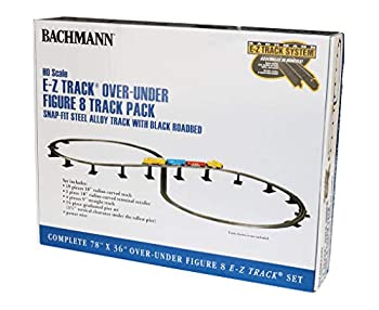 【中古】【輸入品・未使用】Bachmann Trains スナップフィット E-Z TRACK E-Z TRACK オーバーアンダーフィギュア 8 トラックパック スチール合金レール ブラックロードベッ｜スカイマーケットプラス