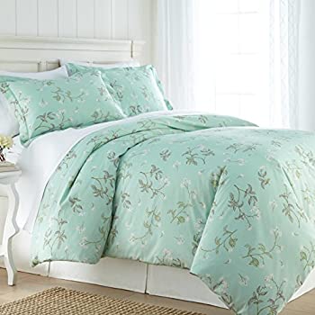 【中古】【輸入品・未使用】Southshore Fine Linens - BRITEYARN - Myosotis Scorpiodes Print - 300 TC 100%コットン 掛け布団カバーセット グリーン キング/カリフォルニ 23,982円