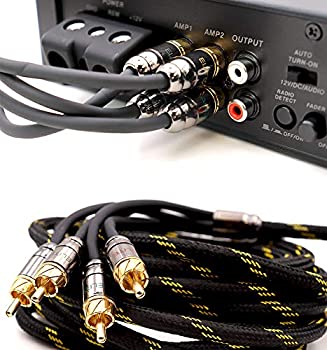 【中古】【輸入品・未使用】Elite Audio PRO 100% OFC 銅 4チャンネル 17フィート RCA オーディオインターコネクト ステレオケーブル トリプルシールドアーマー付き クアッ｜スカイマーケットプラス