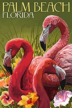 【中古】【インポート品・未当て嵌める】Palm砂浜、フロリダ州州???フラミンゴ 24 x 36 Giclee Print LANT-43716-24x36