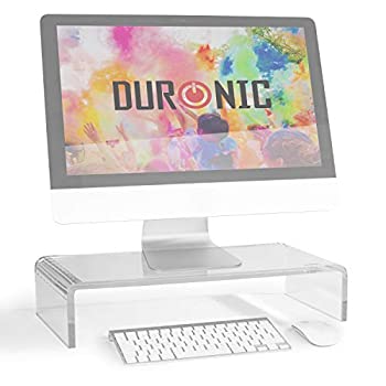 【中古】【輸入品・未使用】Duronic モニタースタンドライザー DM053／デスク用ラップトップ台、ノートパソコンプラットフォーム／クリアアクリル／デスク回り収納 TV画面用