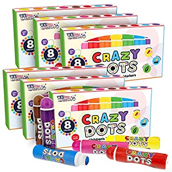 【中古】【輸入品・未使用】U.S. Art Supply クラスルームパック ? 8色クレイジードットマーカー ? 6箱 ? 子供用洗濯可能 簡単グリップ 非毒性 ペイント ? 合計48個のマ