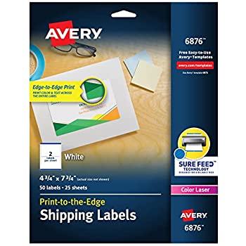 【中古】【輸入品・未使用】Avery カラープリント 4 3/4 x 7 3/4インチ ホワイトラベル ラベル50枚 5パック (6876)｜スカイマーケットプラス