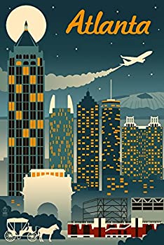 【中古】【輸入品・未使用】アトランタ、ジョージア???レトロSkyline 24 x 36 Giclee Print LANT-46810-24x36