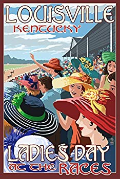 【中古】【輸入品・未使用】ルイビル、ケンタッキー州???レディースDay at the Track Horse Racing 24 x 36 Giclee Print LANT-45591-24x36