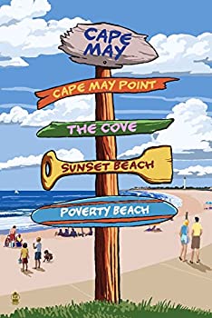 【中古】【輸入品・未使用】Cape May、新しいジャージー???Destinations Signpost 24 x 36 Giclee Print LANT-74488-24x36