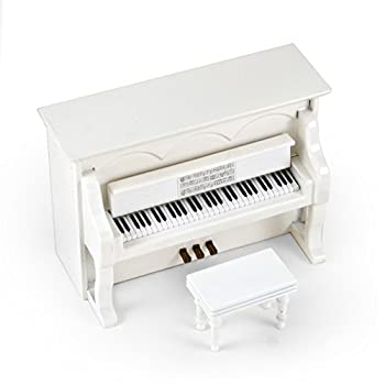 【中古】【輸入品・未使用】ミニチュア18音ミュージカルハイ ? グロスホワイトアップライトピアノ ベンチ付き ? 多くの曲から選択 ? Music of The Night｜スカイマーケットプラス