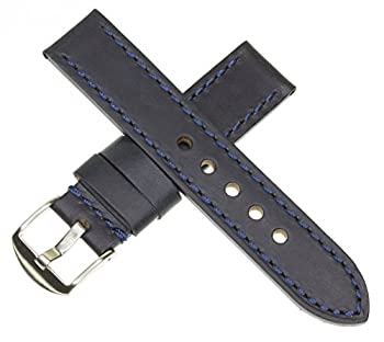 【中古】【輸入品・未使用】新しい22?mm Horweenソフト牛革ストラップ海軍ブルーThick Watch Band for Panerai