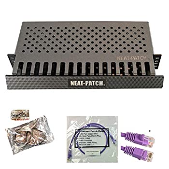 【中古】【輸入品・未使用】Neat Patch MINI 1U 薄型ケーブル管理キット - 1パック CAT6パッチケーブル24個付き (1フィートパープル)