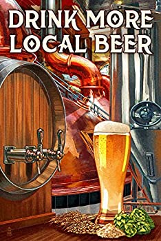 【中古】【輸入品・未使用】Drink More Local Beer, Brewery Scene (24x36 ジクレーギャラリープリント、壁の装飾トラベルポスター)