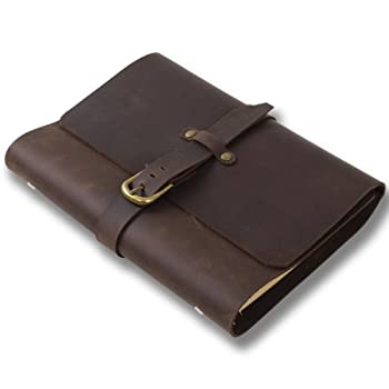 【中古】【インポート品・未当てはめる】Ancicraft 古典派音楽 ホンブルグ帽 本革 逐次刊行物 当用日記 万覚え帳 同盟罷業さあ美付き添い人 バックル付き添い人 6輪っか整理保存用具 A5 裏地 手工芸品紙 (靉靆たる