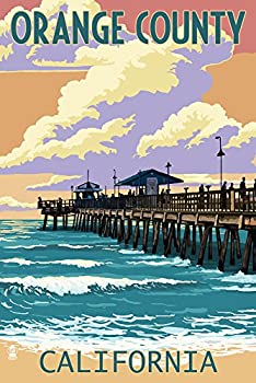 【中古】【輸入品・未使用】カリフォルニア州オレンジ郡???Pierとサンセット 24 x 36 Giclee Print LANT-46537-24x36