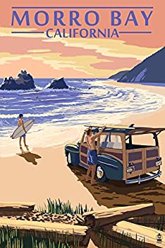 【中古】【輸入品・未使用】Morro Bay , California???Woody on Beach 24 x 36 Giclee Print LANT-52177-24x36