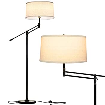 【中古】【輸入品・未使用】Brightech クラシックドラムシェードのフロアランプ 省エネ電球付 クラシックブラック Ava LED Floor Lamp