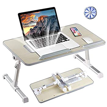 【中古】【輸入品・未使用】8AMTECH ベッド用ラップデスク 調節可能なノートパソコンテーブル 冷却ファン付き 折りたたみ式ノートパソコンスタンド ラップトレイ 読書/ライ 21,753円