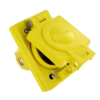 【中古】【輸入品・未使用】Leviton 99?W75-s 30アンペア、250ボルト3相3p、NEMA l15???30、4、W、工業用グレード、接地、Wetguard、ロックシングルコンセント、イエロ
