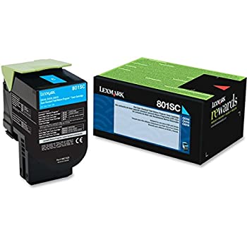 【中古】【輸入品・未使用】Lexmark 801SC Cyan Standard Yield Return Program Toner Cartridge for Lexmark CX510DE CX410DE CX410ECX510DHE CX510DTHE CX410DTE CX310DN