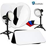 【中古】【インポート品・未当て嵌める】LimoStudio AGG1849 LED時刻表とっ始め照明装置一揃いの道具 ともし火照明ランプ三脚架\u0026第八芸術映画化用ソフトボックステント\u002612inアクリル繊維黒いこと\u0026白いこと照りかえす