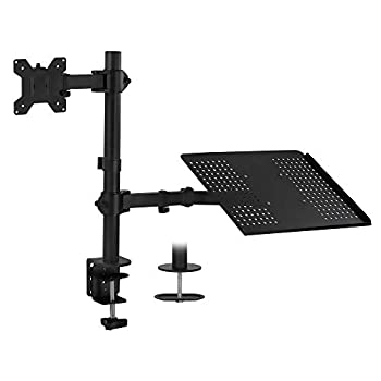 【中古】【輸入品・未使用】Mount-It! MI-4352LTMN Laptop Desk Stand and Monitor Mount, Full Motion Height Adjustable Holder, Fits up to 17 Inch Notebooks, VESA 75,