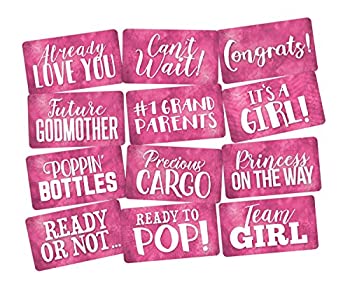 【中古】【輸入品・未使用】写真ブース小道具セットIt 's A Girl Perfect Forピンクベビーシャワー6個両面